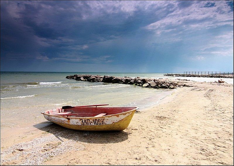 приморск, азов, море, гроза, небо, солнце, тучи photo preview