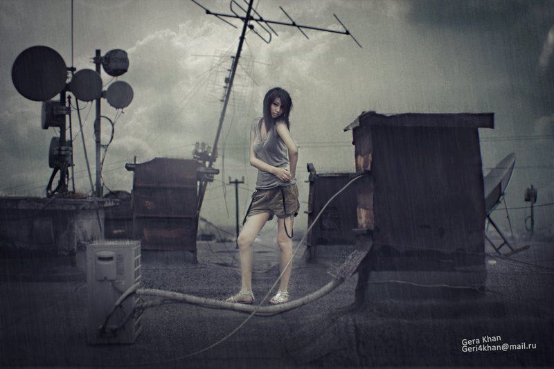 portrait, girl, портрет девушки, портрет, крыша. photo preview