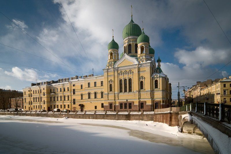 петербург, весна, зима, церковь исидора юрьевского, канал грибоедова photo preview