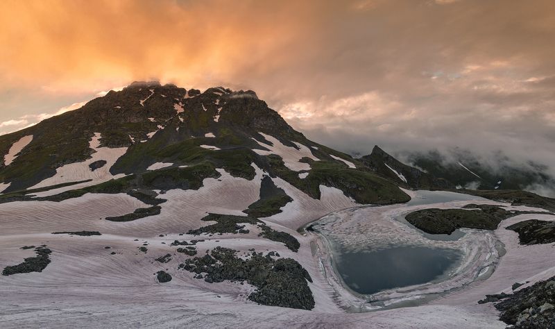 гора, загедан, июнь, 2018, озера, закат, кчр, большая, лаба ЗАКАТ НАД Г.ЗАГЕДАНphoto preview