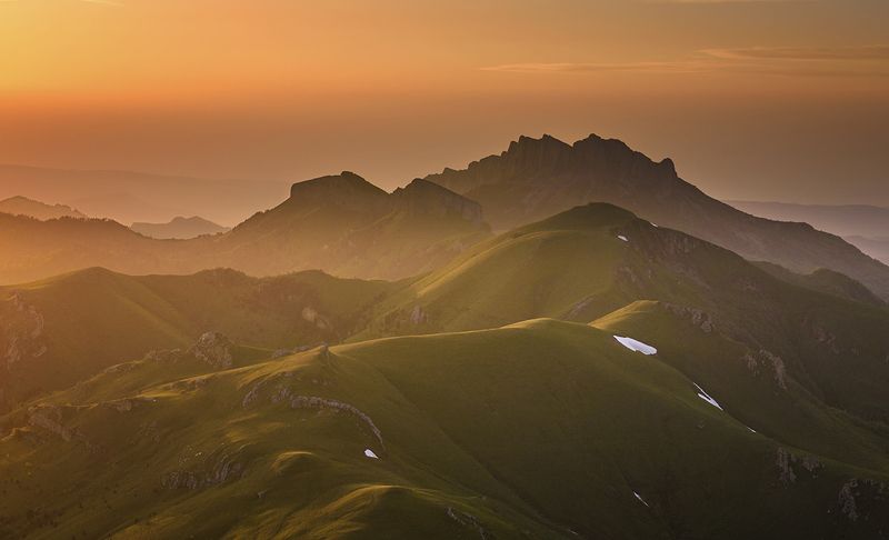 закат, большой тхач, малый тхач, асбестная, горы, пейзаж, рассвет, кавказ, адыгея, На закатеphoto preview
