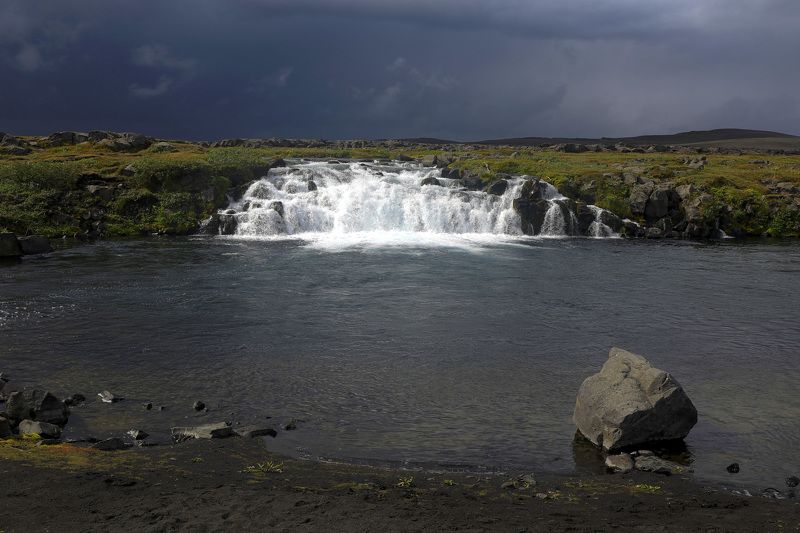 путешествие, пейзаж, водопад, река, travel, landscape Перед дождем фото превью