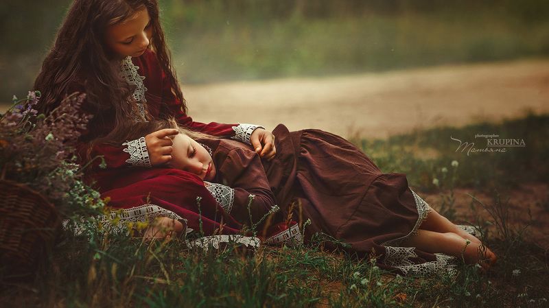 портрет, модель, поле, цветы, portrait ....photo preview