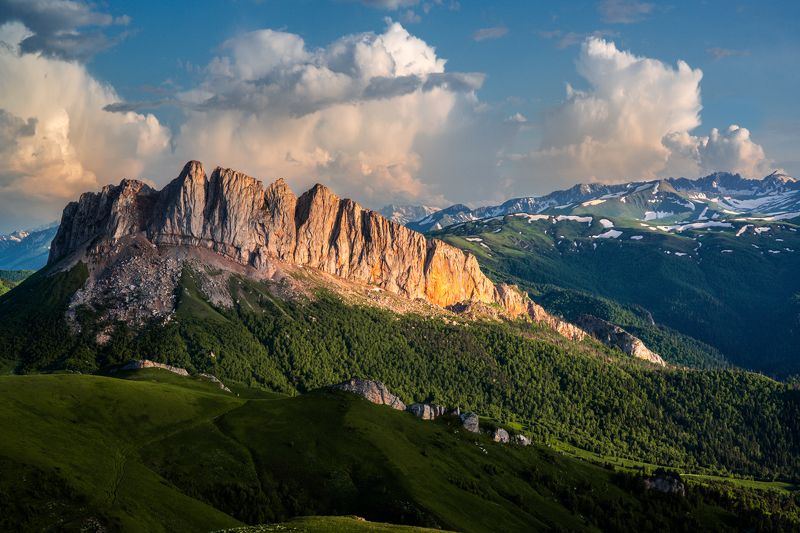 ачешбоки, чертовы ворота, адыгея, большой тхач, горы, закат Золото Ачешбоков.photo preview