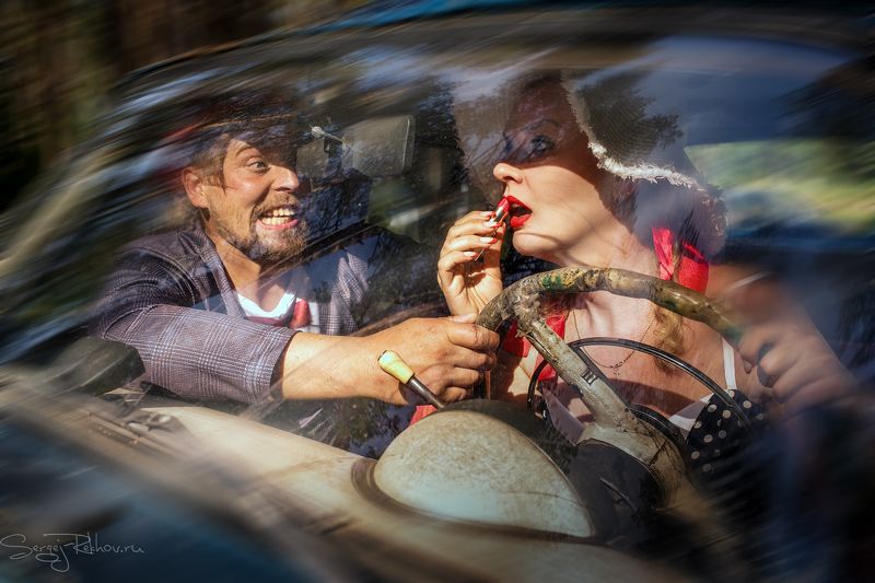 девушка, водитель, авто, скорость, прогулка - На дорогу смотри, ДУРА!!!photo preview