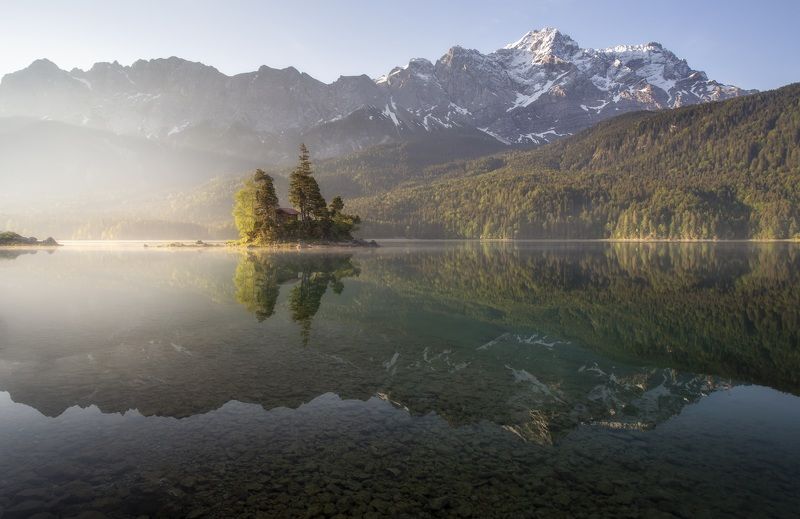 озеро, айбзее, бавария, германия Утроphoto preview