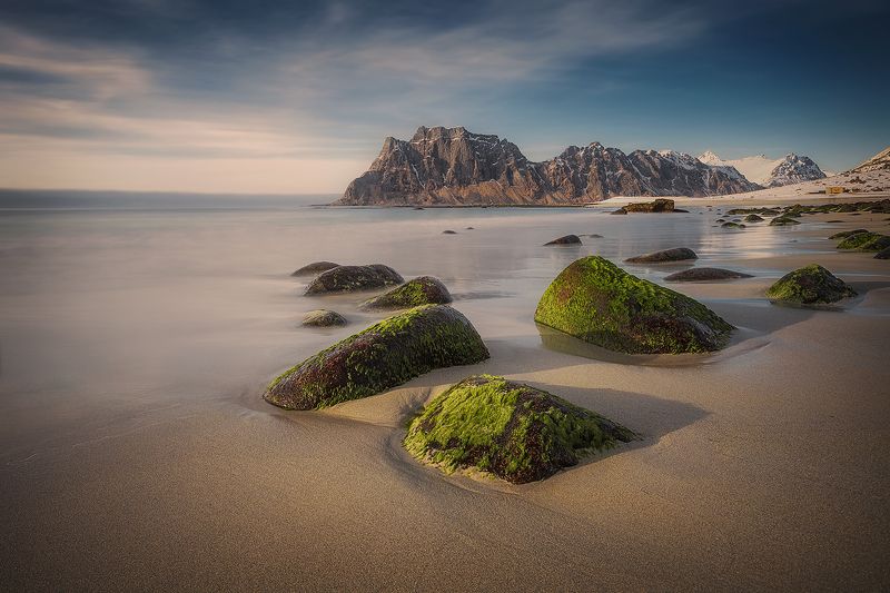 lofoten, islands, Norway, norwegian, utakleiv beach, arctic, sea, nordic, scandinavian, tradition, notrh, fish, island, winter, snow, mountains Utakleiv beach norwayphoto preview