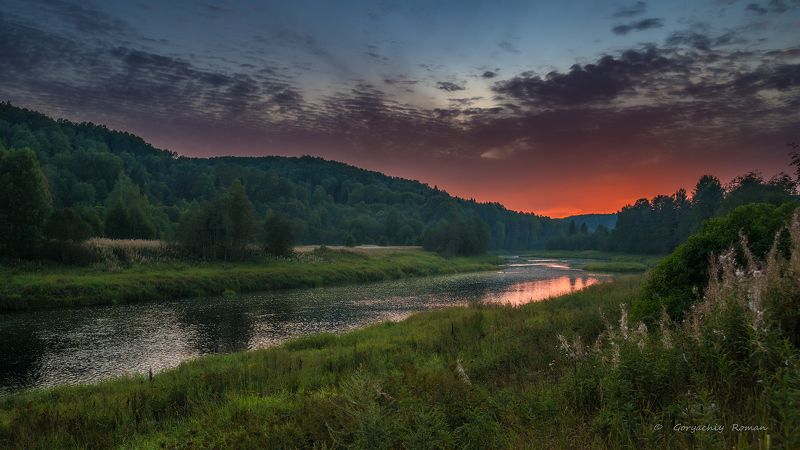 вепсский край, ленинградская обл, оять, река, вечер, лето, Вечерняя Оять.photo preview
