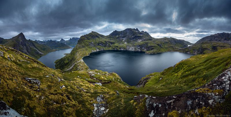 Lofoten, Norway, лофотены, Норвегия, пляж, море, север, острова, скалы, панорама Moskenesphoto preview