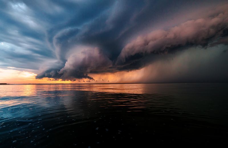 лето, шторм, гроза, буря, облока, закат Перед штормомphoto preview