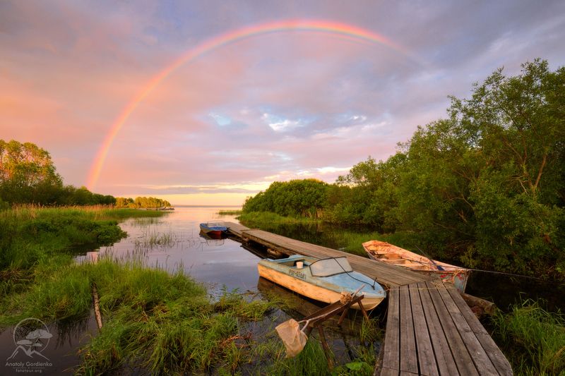 пейзаж, карелия, радуга, закат Вороний остров фото превью