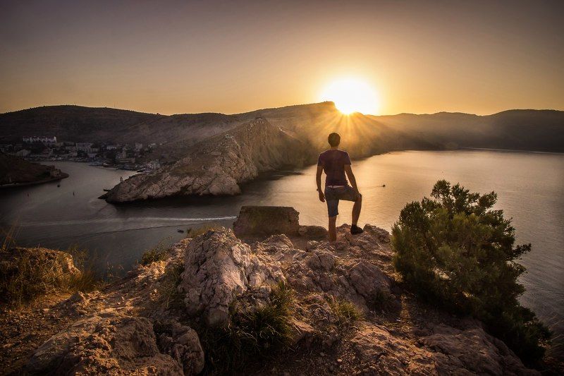 море, черное море, бухта, вода, небо, утро, рассвет, пейзаж, sea, black sea, seascape, water, sky, morning Встречая рассветphoto preview