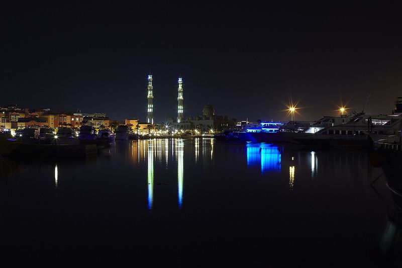 night, marina, mosque Ночной портphoto preview