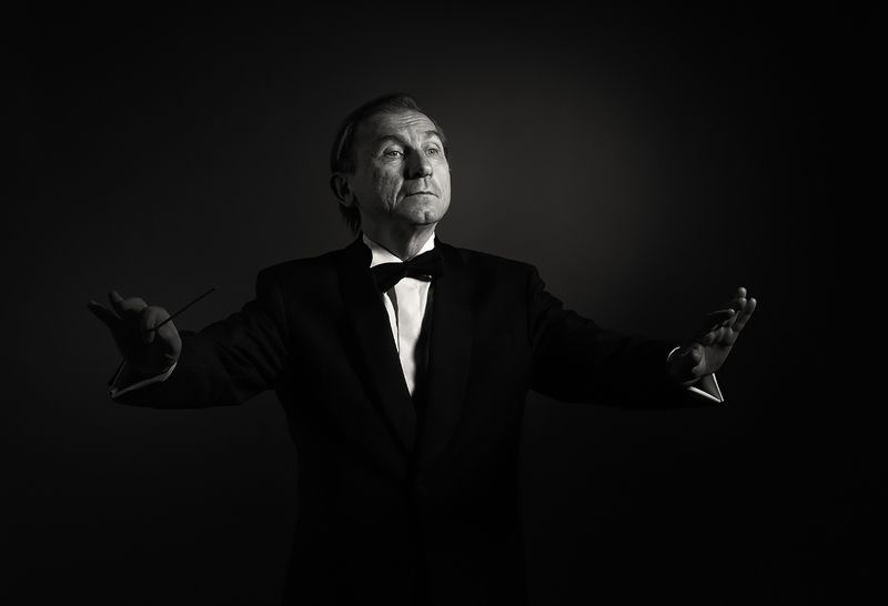 портрет, мужчина, дирижёр, музыка, чёрно-белое, эмоции, характер, Дирижёр.photo preview