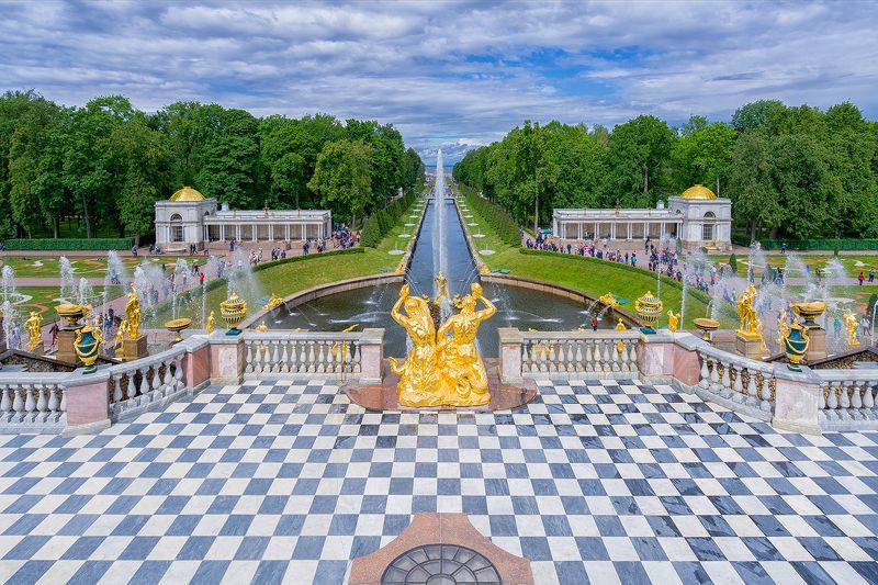 пейзаж симметрия город архитектура петергоф Симметрия Петергофаphoto preview