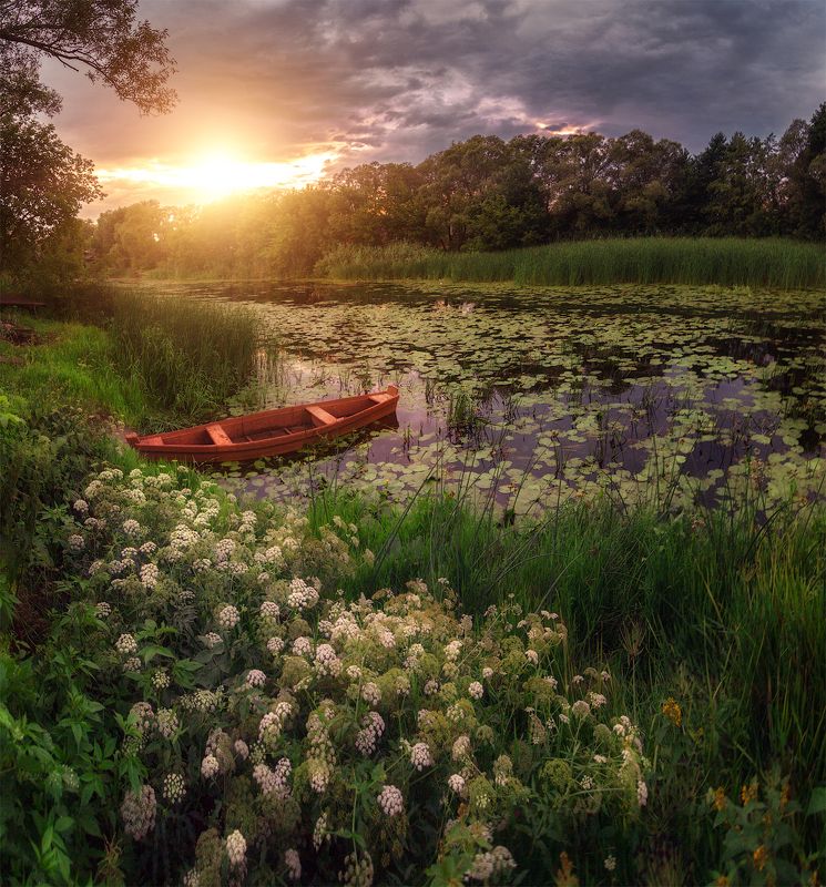 Июльский закат на Усманке, село Новая Усманьphoto preview