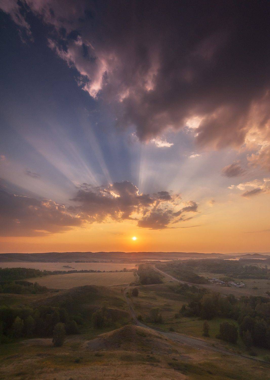 кувандык, закат, вечер, тишина, безмолвие, жара, дымка, лето, оренбуржье, Илья Логачёв