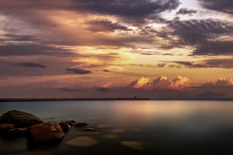 lithuania,long exposure,sunset,water,stones, Ожиданиеphoto preview