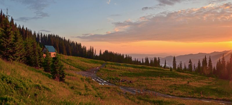 карпаты, мармаросский массив, полонына струнге, вечер Вечер в горахphoto preview