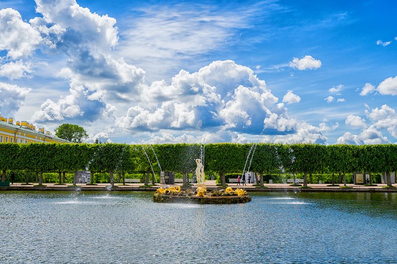 облака архитектура пейзаж небо фонтан urban Небо над Петергофомphoto preview