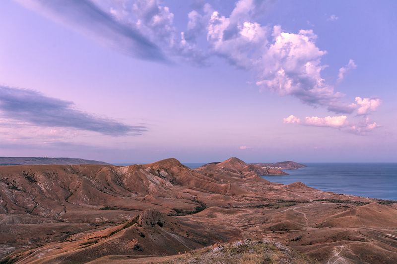 Black sea, Koktebel, Crimea, sunset, sunrise, night sky, moon light Фотоистория одного дня в Коктебеле. Крымphoto preview