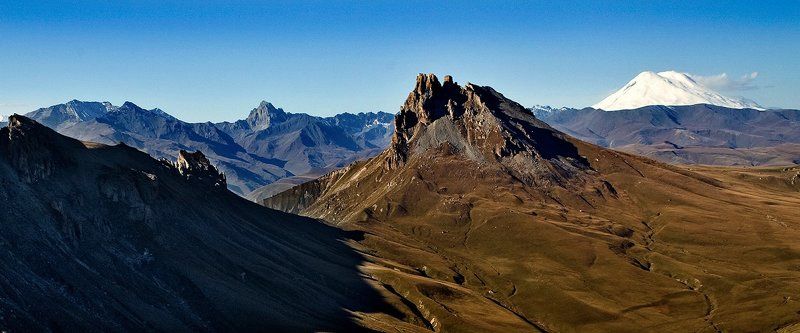 аэрофото, эльбрус, горы, главный кавказский хребет, кбр photo preview