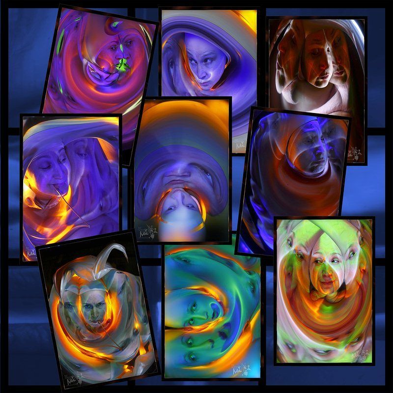 светографика, портрет, свет, отражения, искажения, абстракция, импровизация, свет  фото превью