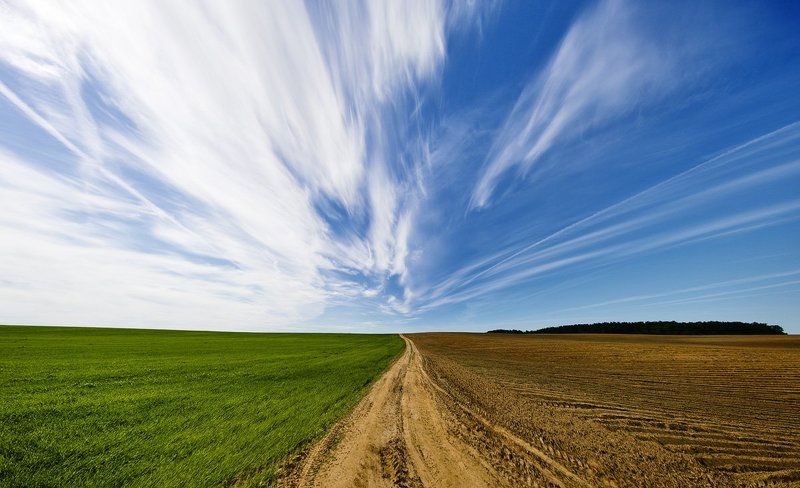 болака, небо, поле, дорога photo preview