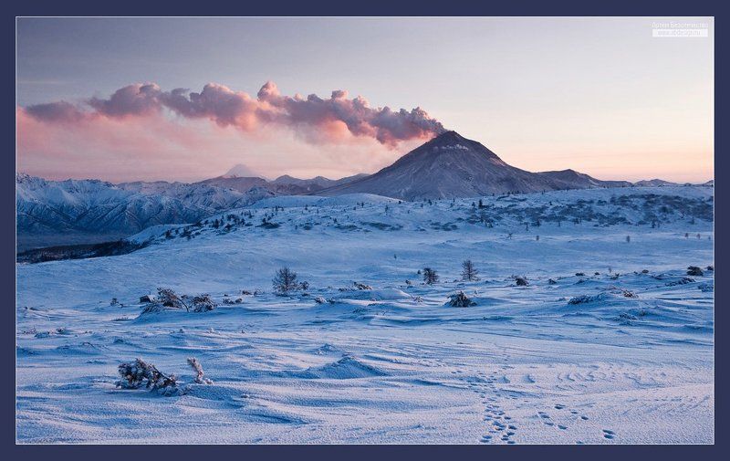 вулкан, вечер, извержение photo preview