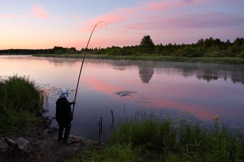 рыбак, белая, ночь photo preview