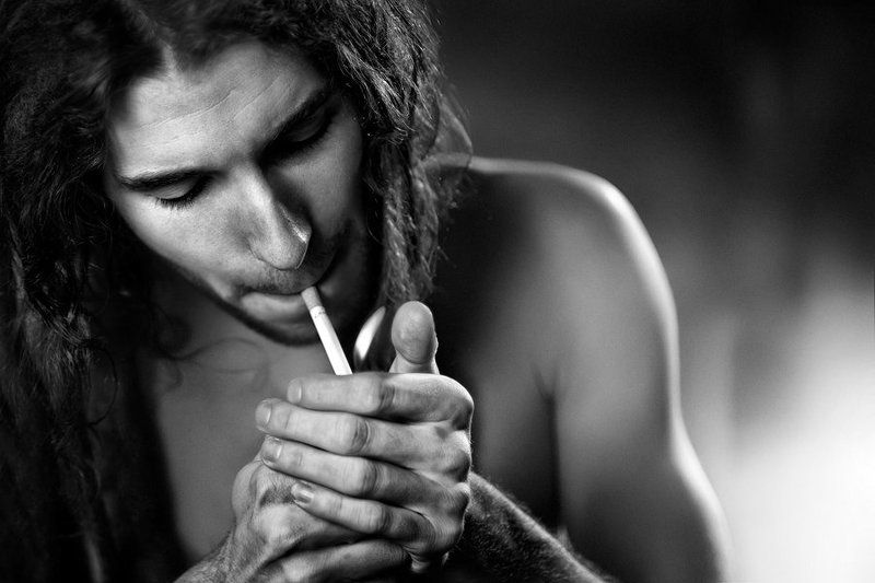 man, cigarette, smoking, dreadlocks photo preview