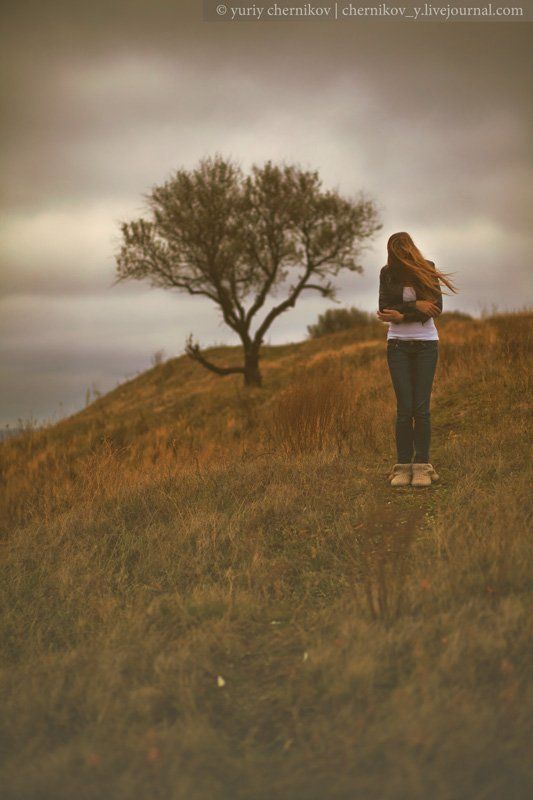 девушка, осень, настроение, ветер photo preview