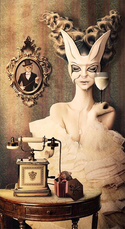 коллаж, фотоарт, фотошоп, ожидание, кошка photo preview