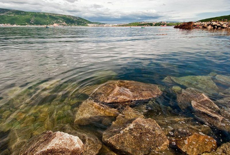 лето, море, охотское, магадан, бухта, нагаева, сопки, чайки, лодка, , бревно photo preview