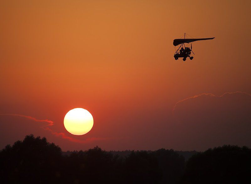 дельтолёт, закат photo preview