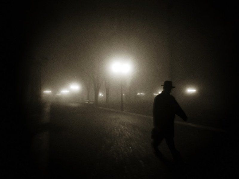 туман, мужчина, силуэт photo preview