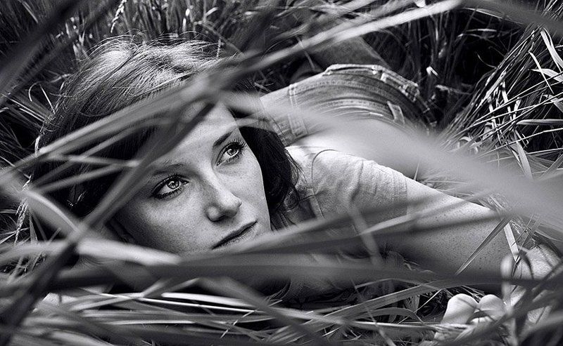 взгляд, чб, портрет, девушка photo preview