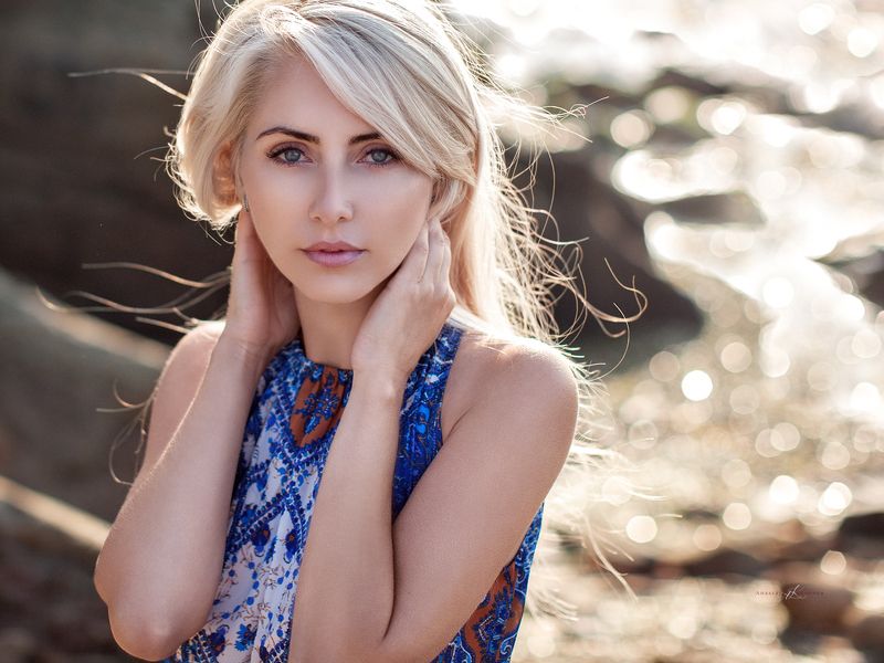 девушка, портрет, восход, свет, скалы Tatianaphoto preview