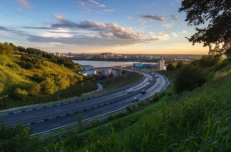 нижний новгород, мост, закат Метромостphoto preview