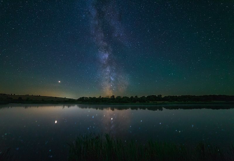 ночь, пейзаж, samyang, млечный путь Водная гладь у старого урочищаphoto preview