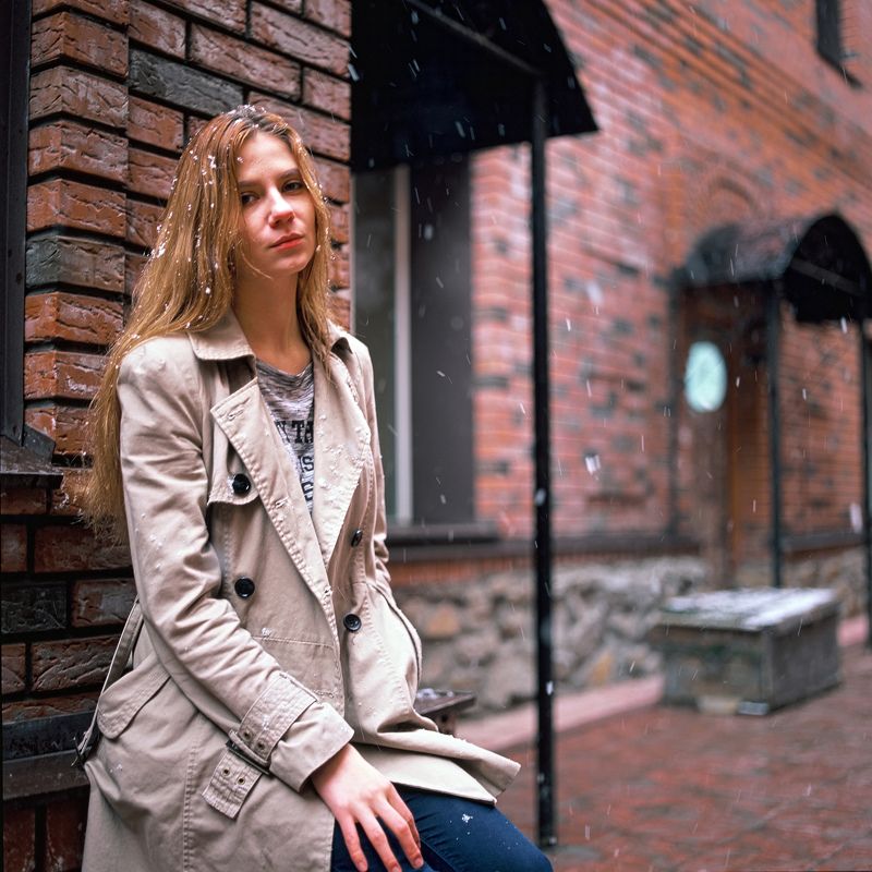 film, fuji, girl, lady, snow, light, dynamic, red, head, hair, снег, падает, падающий, зима, winter Anastasiaphoto preview