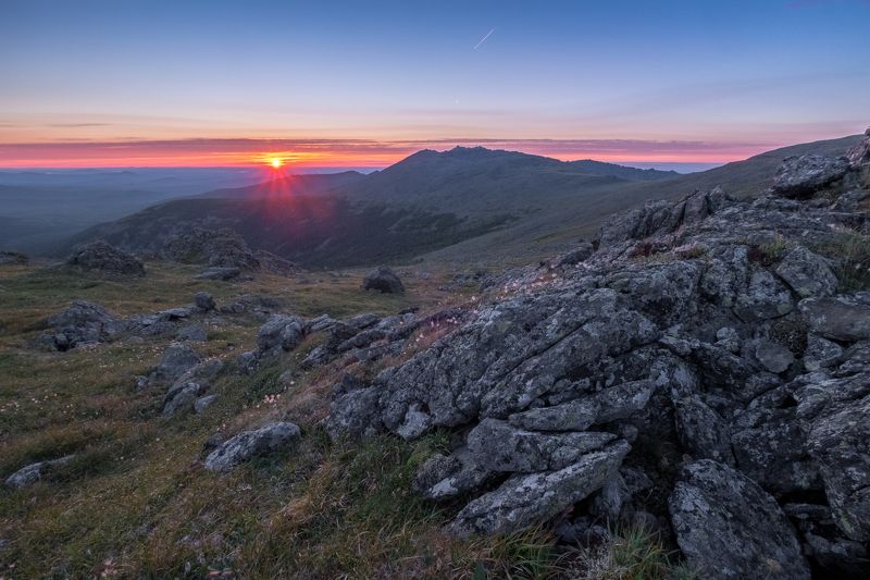 рассвет, горы, урал, лето Рассвет над Серебрянским Камнемphoto preview