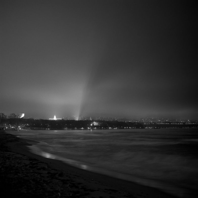 sea, marine, water, seascape, ocean, film, medium, format, 6x6, b&w, black, white, ilford, night, bulgaria, varna Warm Wavesphoto preview