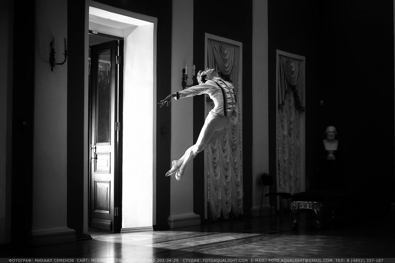 михаилсеменов, балет, полет, студия, танец, чб, hensel Дыхание балетаphoto preview