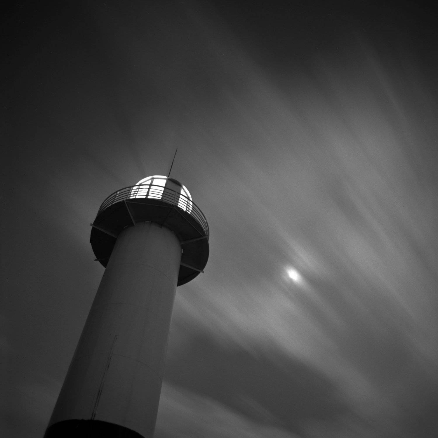 sea, marine, water, seascape, ocean, film, medium, format, 6x6, b&w, black, white, ilford, night, bulgaria, varna, lighthouse, Evgeny Ivanov