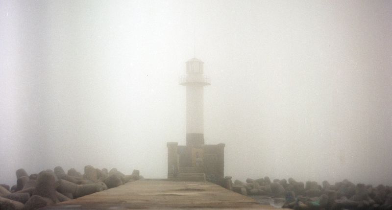 sea, marine, water, seascape, ocean, film, medium, format, bulgaria, varna, fog, lighthouse Guiding Lightphoto preview
