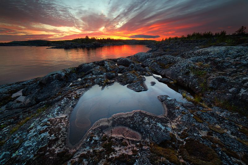 Закат в Ладожских шхерахphoto preview