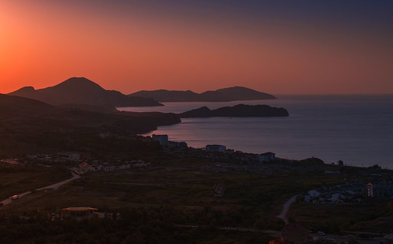 рассвет, сумерки, море, горы, коктебель Киммерийские сумеркиphoto preview