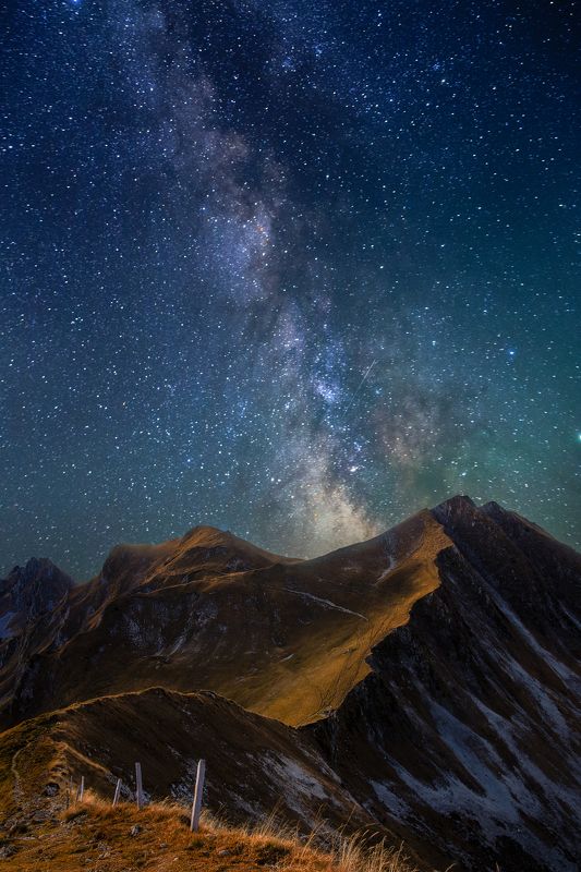 sky,stars,milky way,long exposure,landscape,travel,switzerland,mountains, над звёздным небомphoto preview