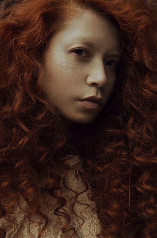 carolinemadison, portrait, beauty, redhair, redhead, portraiture, curlyhair,  asian, emotion, longhair, Velvetphoto preview
